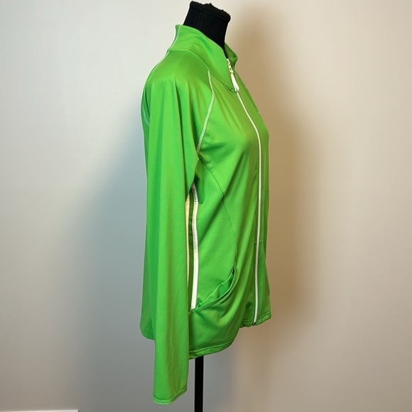 Adidas Green & White Zip Up Sz L - Picture 2 of 10
